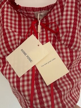 Rosie Posie Red gingham women’s top